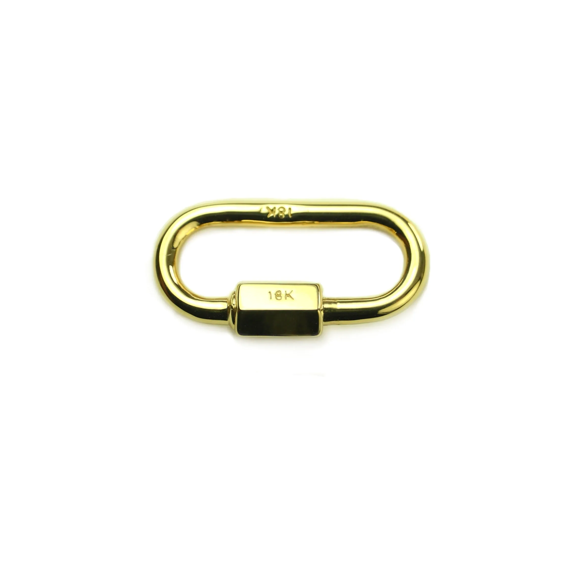 20 mm 18 Karat Gold Quick Link Miniature Lock - Carabiner