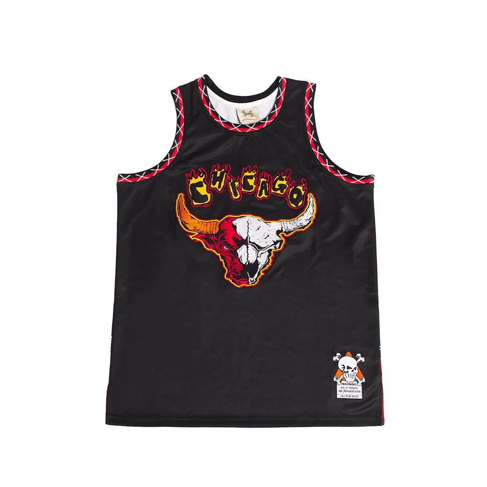 BRAND X CHICAGO IN FLAMES BASKETBALL JERSEY (BLACK)