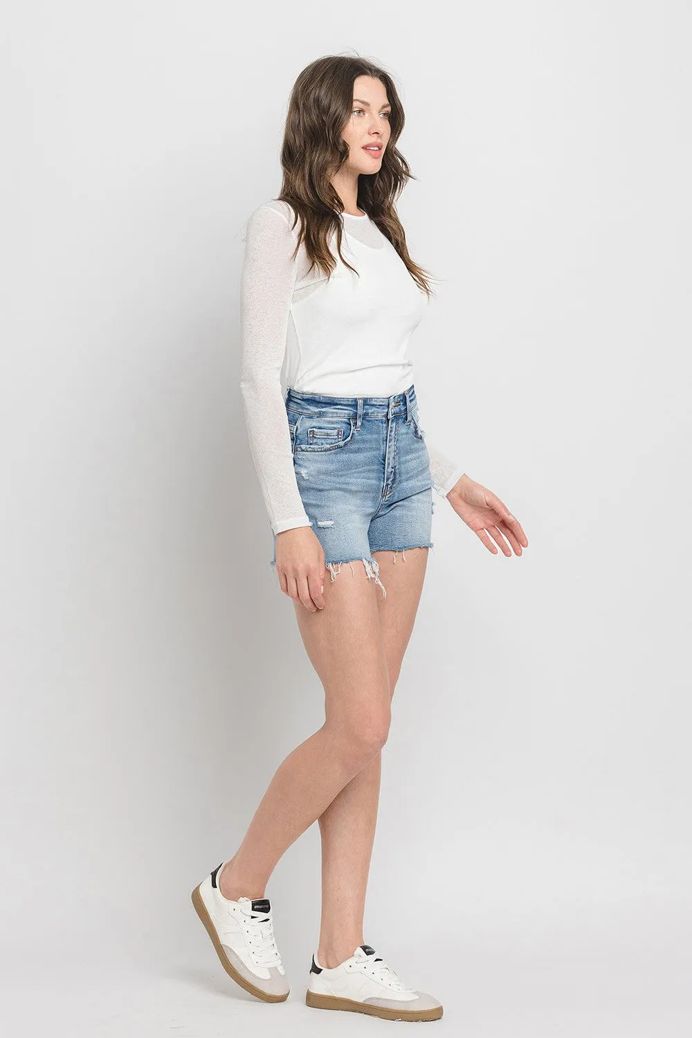 Hazel Blues® |  Vervet by Flying Monkey High Rise Denim Shorts