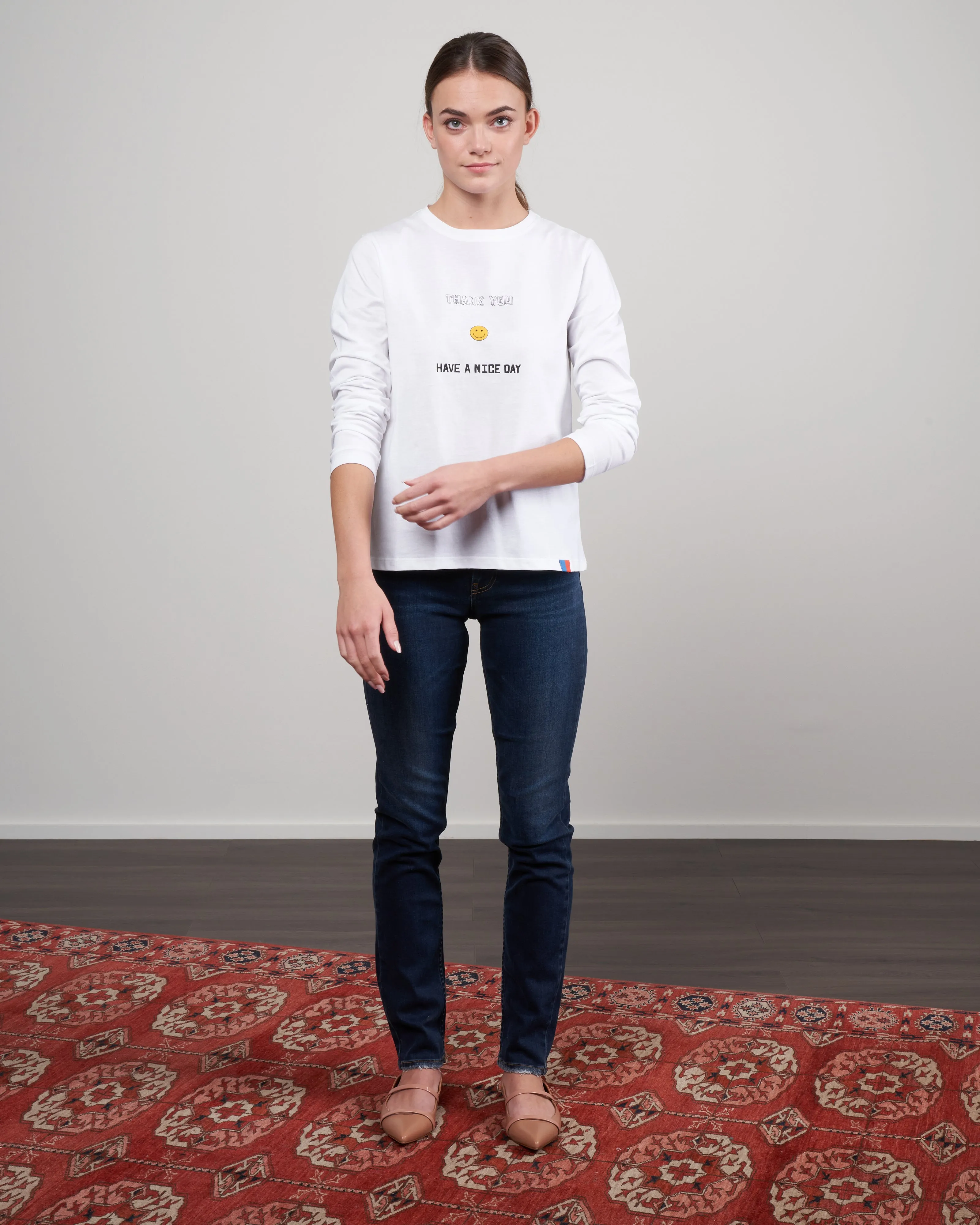 the modern long thank you - white